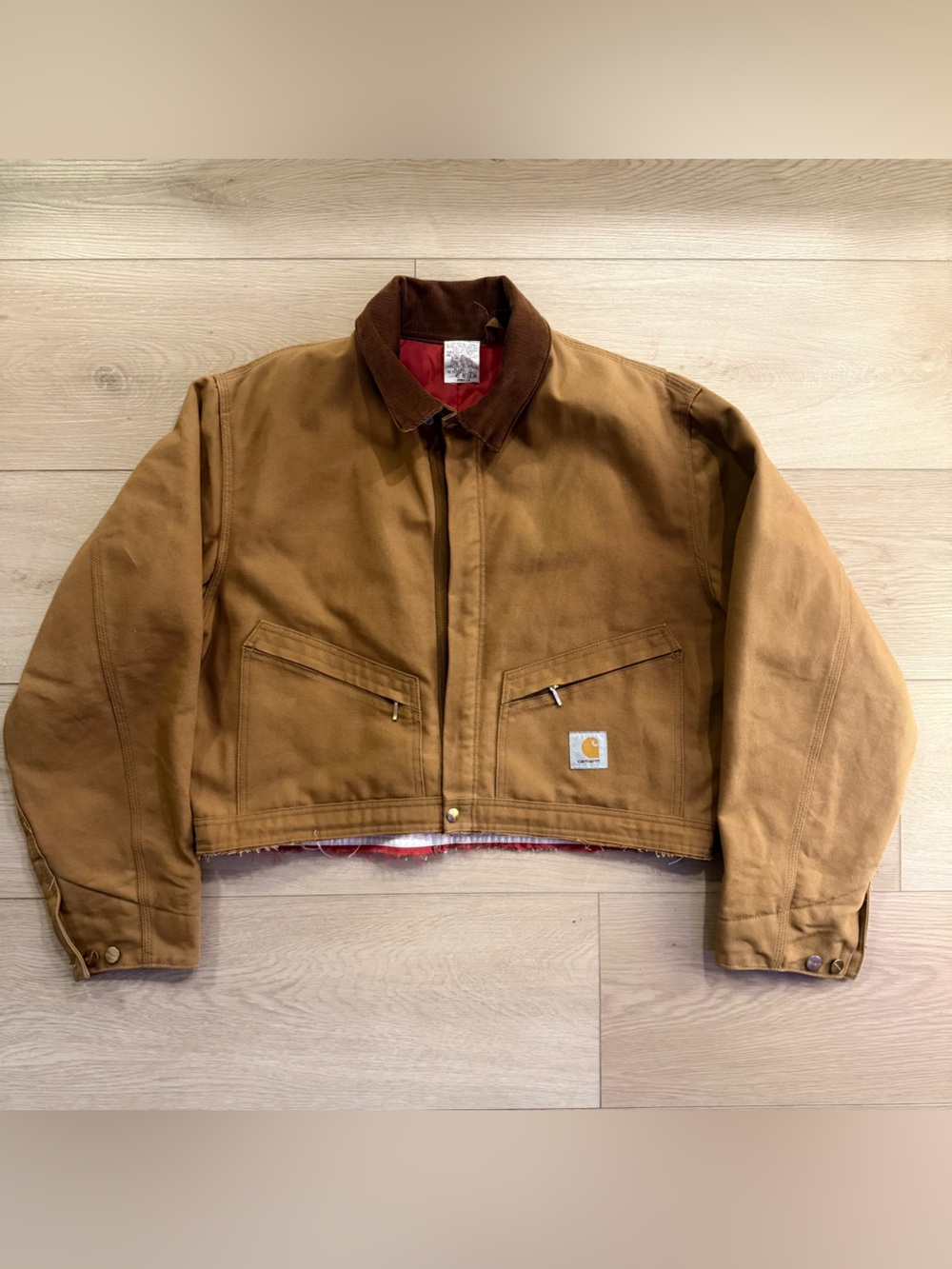 Custom Crop Carhartt/United Garment Workers of America Brown Canvas Work Jacket